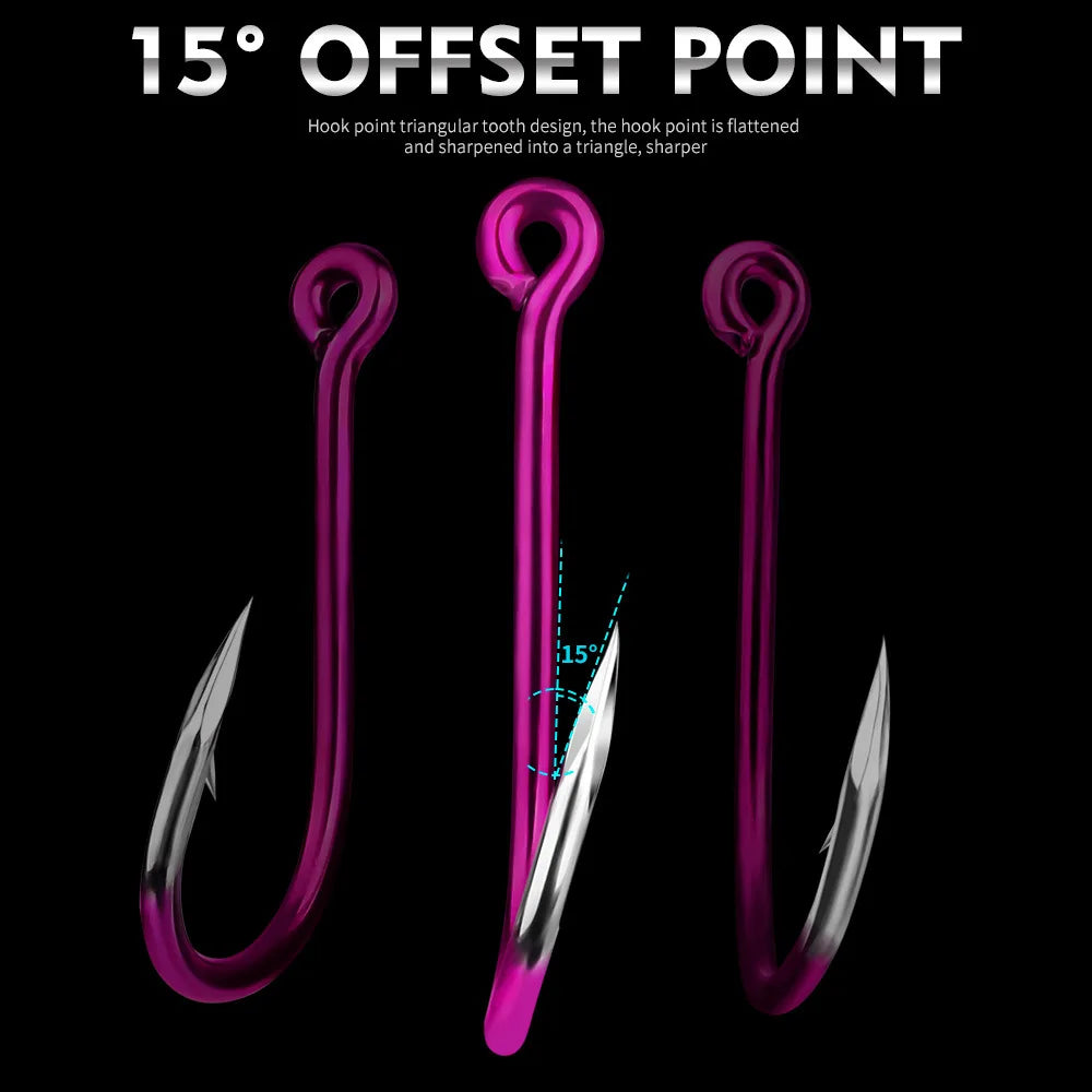 10pcs Lure Sea Fishing Barb Hook Luminous Crooked Mouth Triangular Tooth Fish Hook Sea Fishing Hook