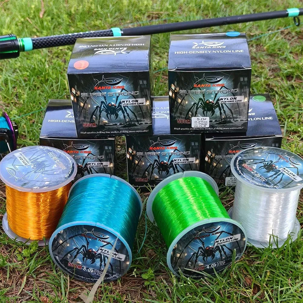 SantaKing Monofilament Fishing Line 500M Strong and Abrasion-Resistant Nylon Mono Smooth and Long Casting Low Memory