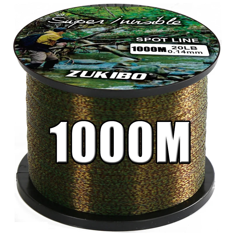 ZUKIBO 3000m Invisible Spotted Fishing Line Japan Super Strong Monofilament Line Fluorocarbon Coated Nylon Fly Sink Line pesca