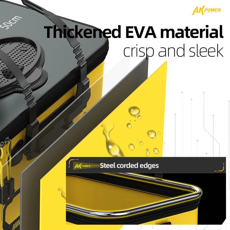 YUZHIYUAN Fishing Bucket Foldable Portable Live Fish Bucket Large Capacity Water Bucket Thickened EVA Material Outdoor Fishing