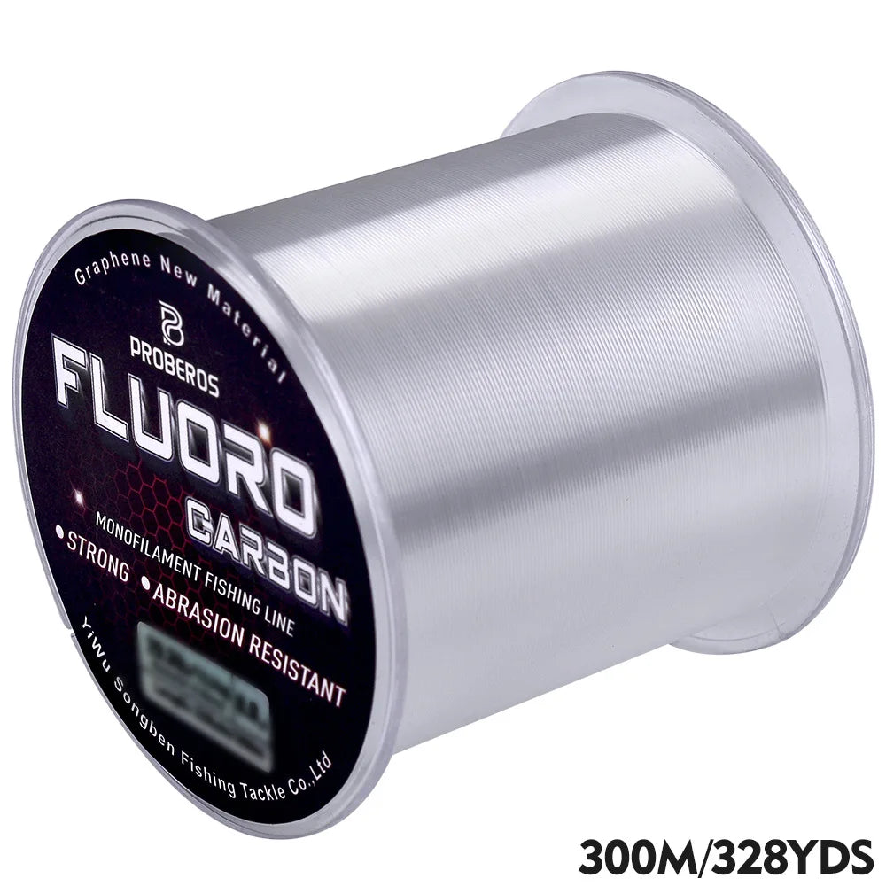 100M 300M 500M FluoroCarbon High Abrasion Resistance Anti-Curl Carbon Fiber Coating Monofilament Fishing Line String Cord Wire