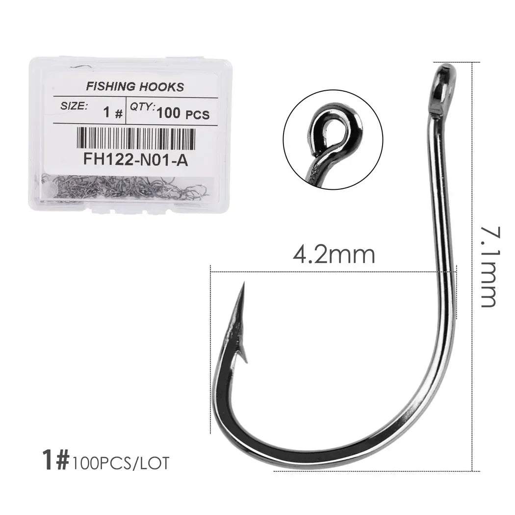 100pcs/Box Japan Izu Fish Hook High Carbon Steel Barbed In Fly Fishing Hook Worm Pond Fishing Bait Hooks