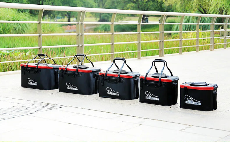 Folding live fish bucket EVA thickened fish bucket portable water tank fishing gear live fish box fishing accessories outdoor