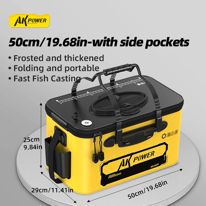 YUZHIYUAN Fishing Bucket Foldable Portable Live Fish Bucket Large Capacity Water Bucket Thickened EVA Material Outdoor Fishing