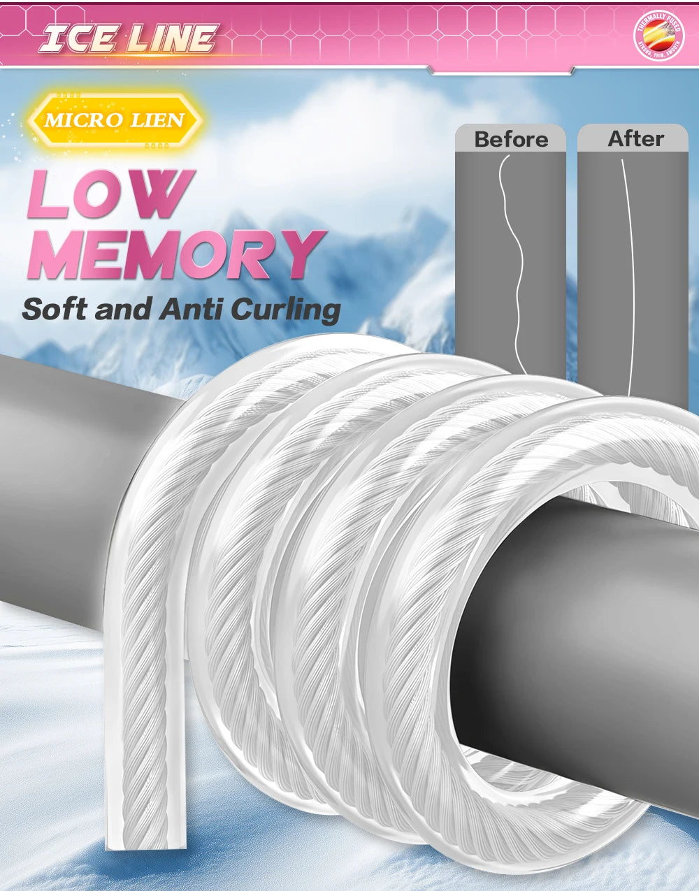 ZUKIBO Micro Fuesd Ice Line100m Winter Soft Braided Fishing Line Zero Memory Super Strong Abrasion Resistant Line Fishing Tackle