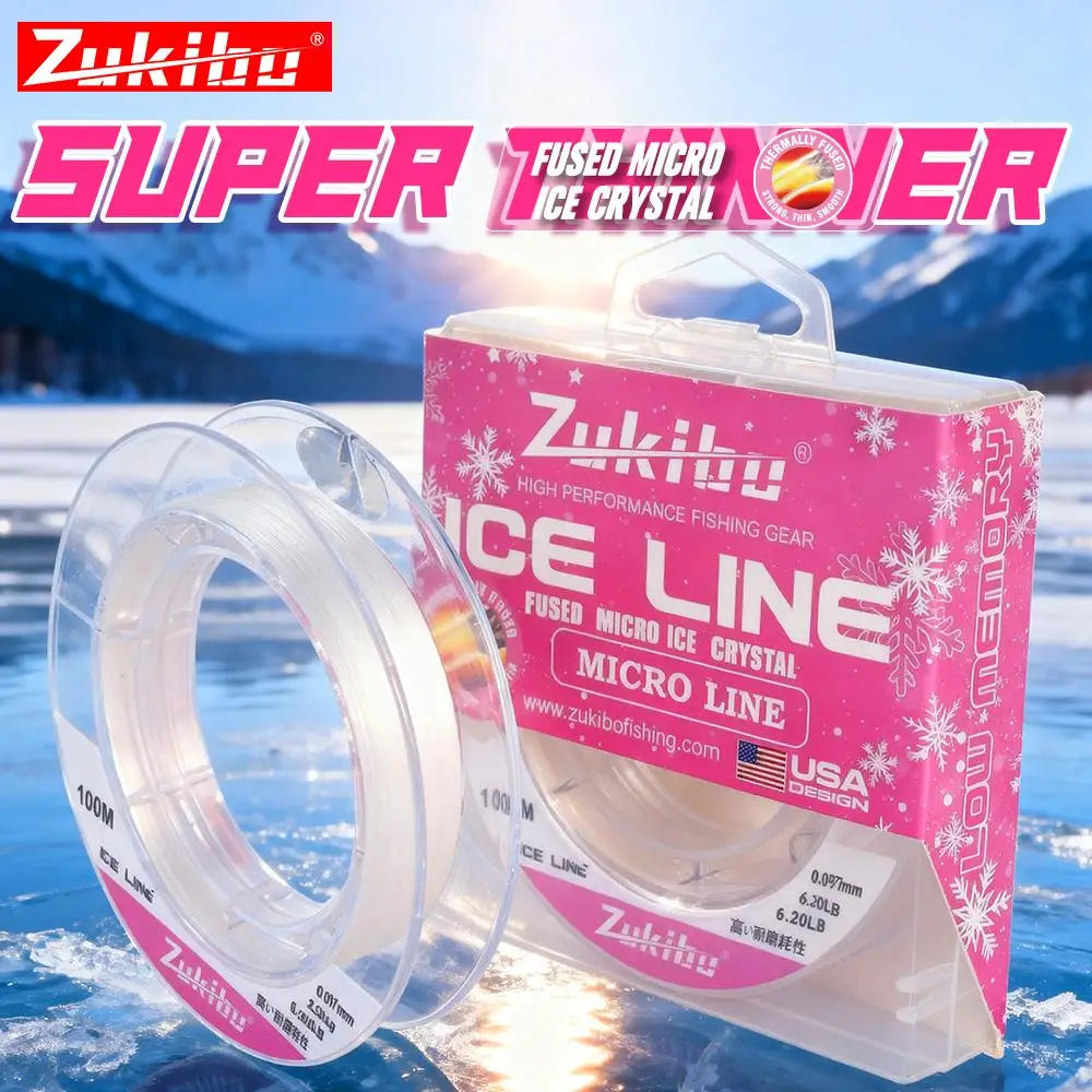 ZUKIBO Micro Fuesd Ice Line100m Winter Soft Braided Fishing Line Zero Memory Super Strong Abrasion Resistant Line Fishing Tackle