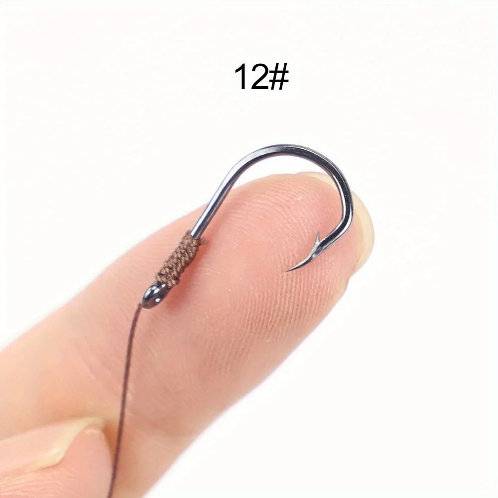 Ackibbik 50pcs Small Size Fishing Hooks With PE Line 3#-12# Pre Tied Fishing Hooks String Hook Sub-line Hook for Carp Fishing
