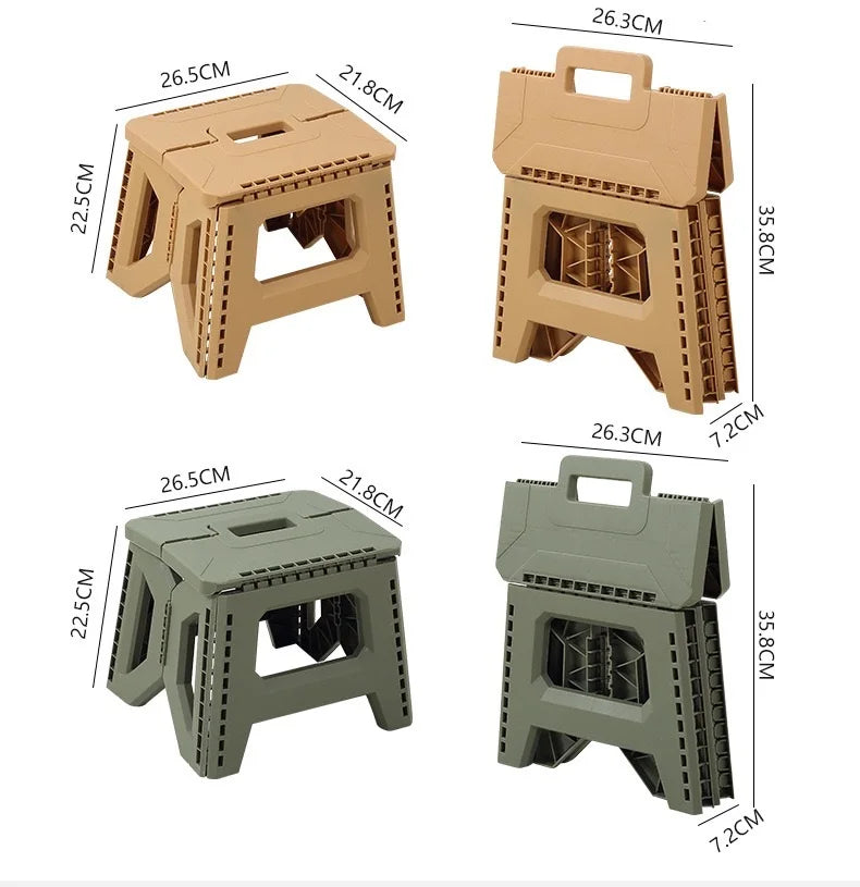 Thickened Folding Stool Outdoor Portable Stool Household Portable Camping Stall Bench Folding Anti-drop Stool Fishing Chair