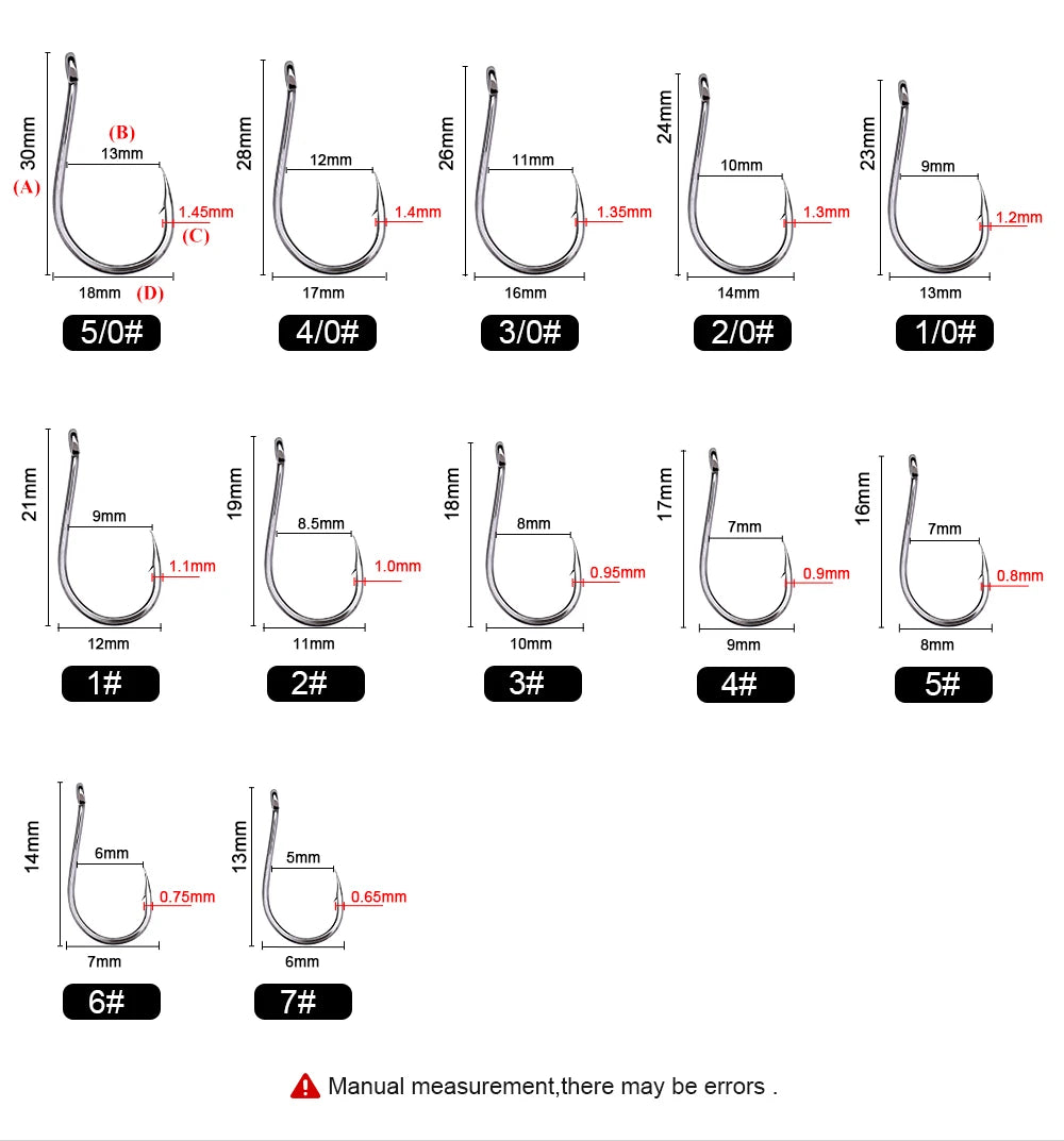 FTK CHINU Fishhook with ring barbed 1/0#-5/0#50PCS 1#-7#100PCS Rock Fishing Sea Fishing Hook black high carbon steel fishhook