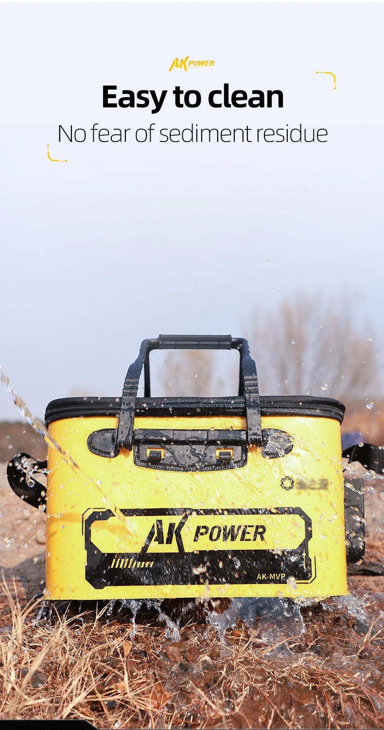 YUZHIYUAN Fishing Bucket Foldable Portable Live Fish Bucket Large Capacity Water Bucket Thickened EVA Material Outdoor Fishing