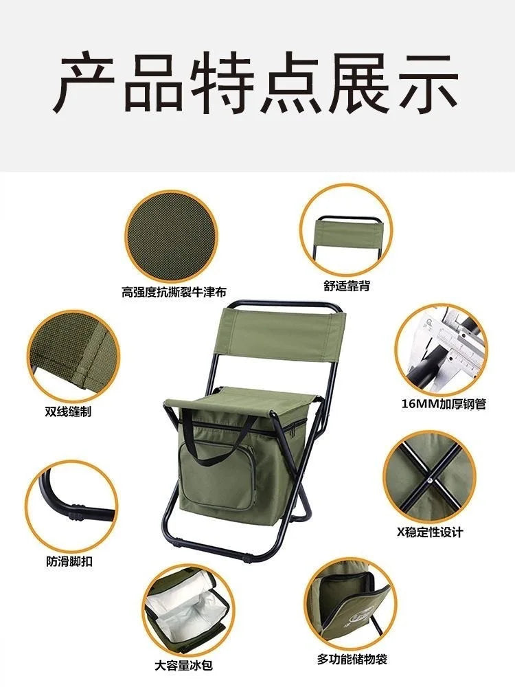Portable Outdoor Folding Chair 3-in-1 Leisure Outdoor Camo Small Mazza Camping Fishing Ice Pack Chair Foldable Chair