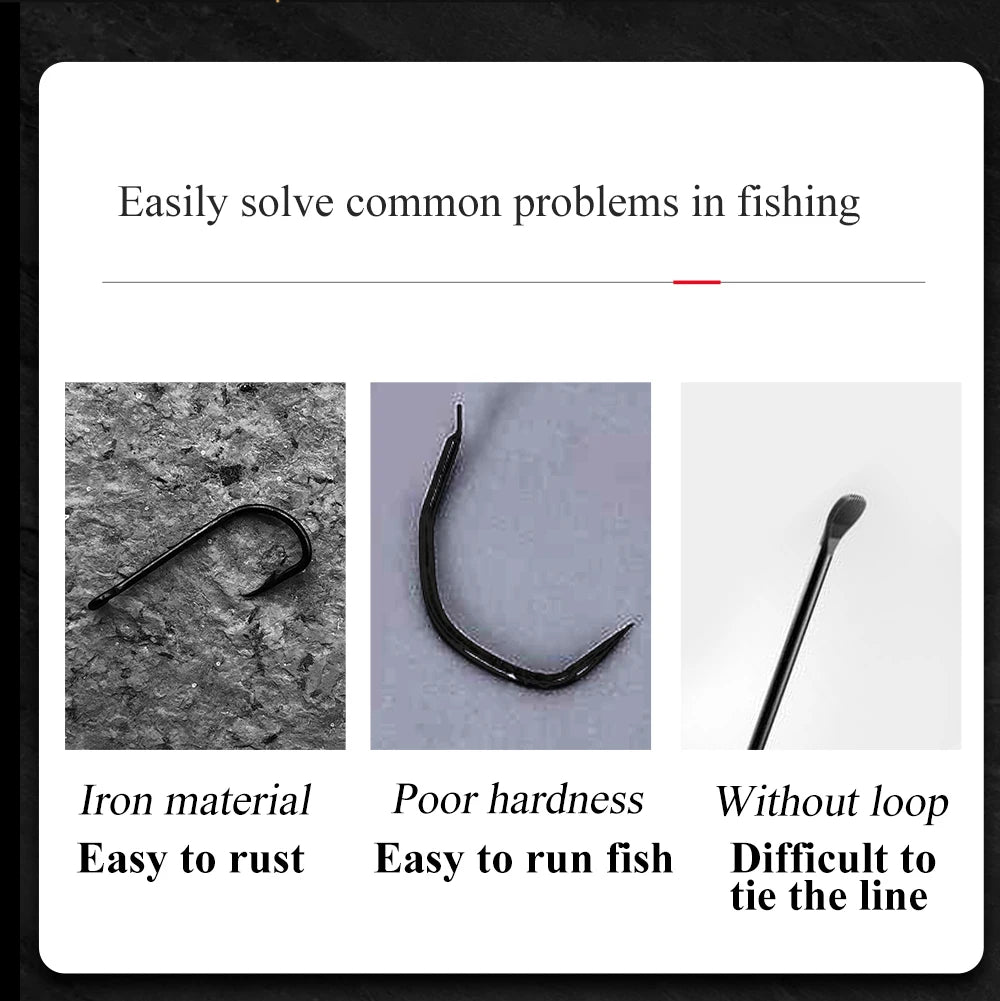 FTK CHINU Fishhook with ring barbed 1/0#-5/0#50PCS 1#-7#100PCS Rock Fishing Sea Fishing Hook black high carbon steel fishhook