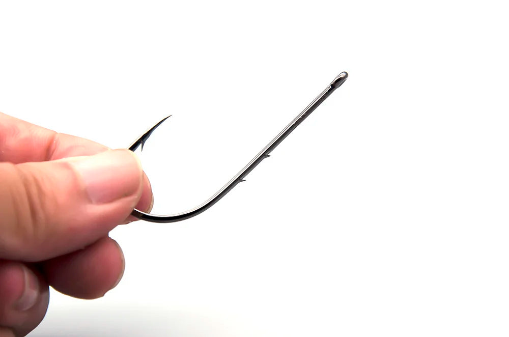 50pcs/lot Long Shank Fishing Hook 1#-6/0# High Carbon Steel Sharp Barbed Offset Narrow Bait Hook