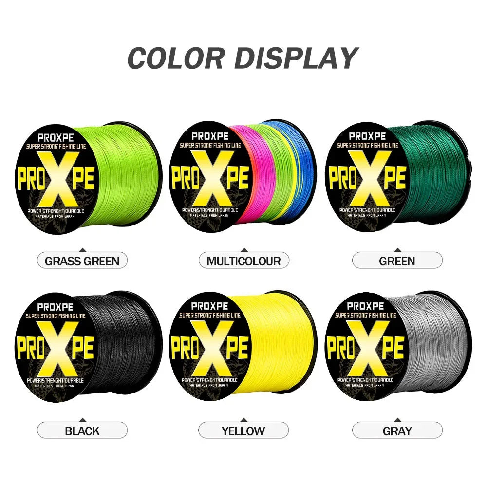 PROXPE 4 Strands Multifilament Braideds PE Fishing Line 100M 300M 500M Japan Smooth Carp Wire Pesca Strong 4X Weave Lines