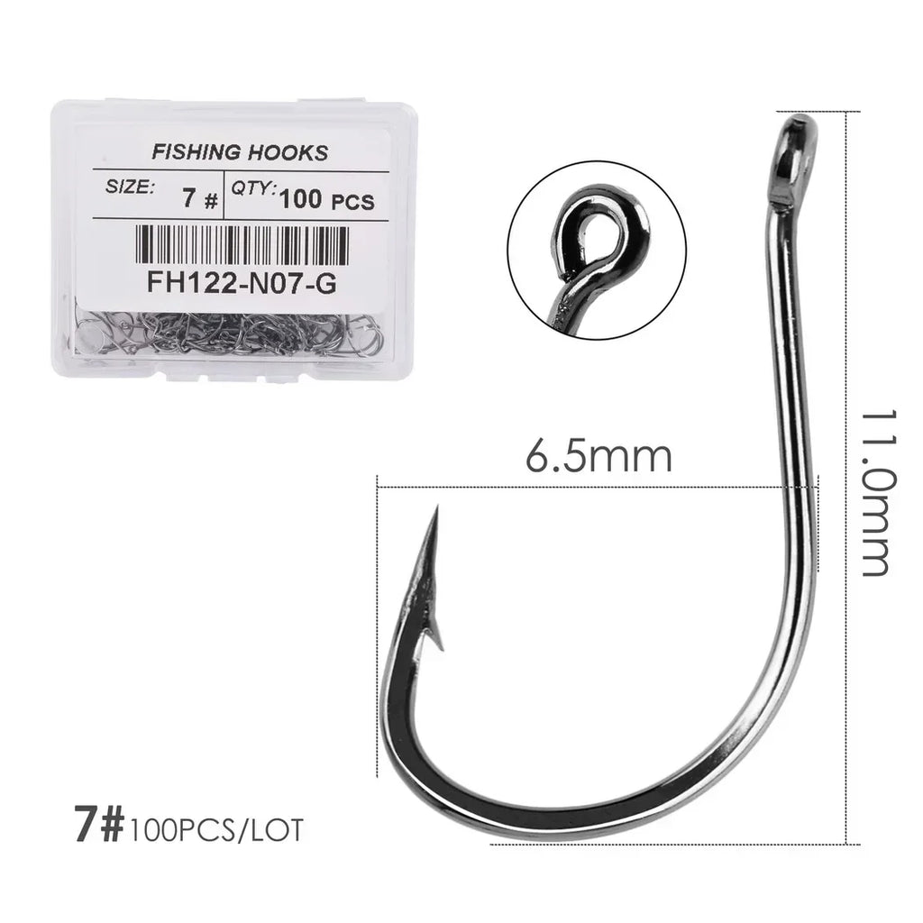 100pcs/Box Japan Izu Fish Hook High Carbon Steel Barbed In Fly Fishing Hook Worm Pond Fishing Bait Hooks