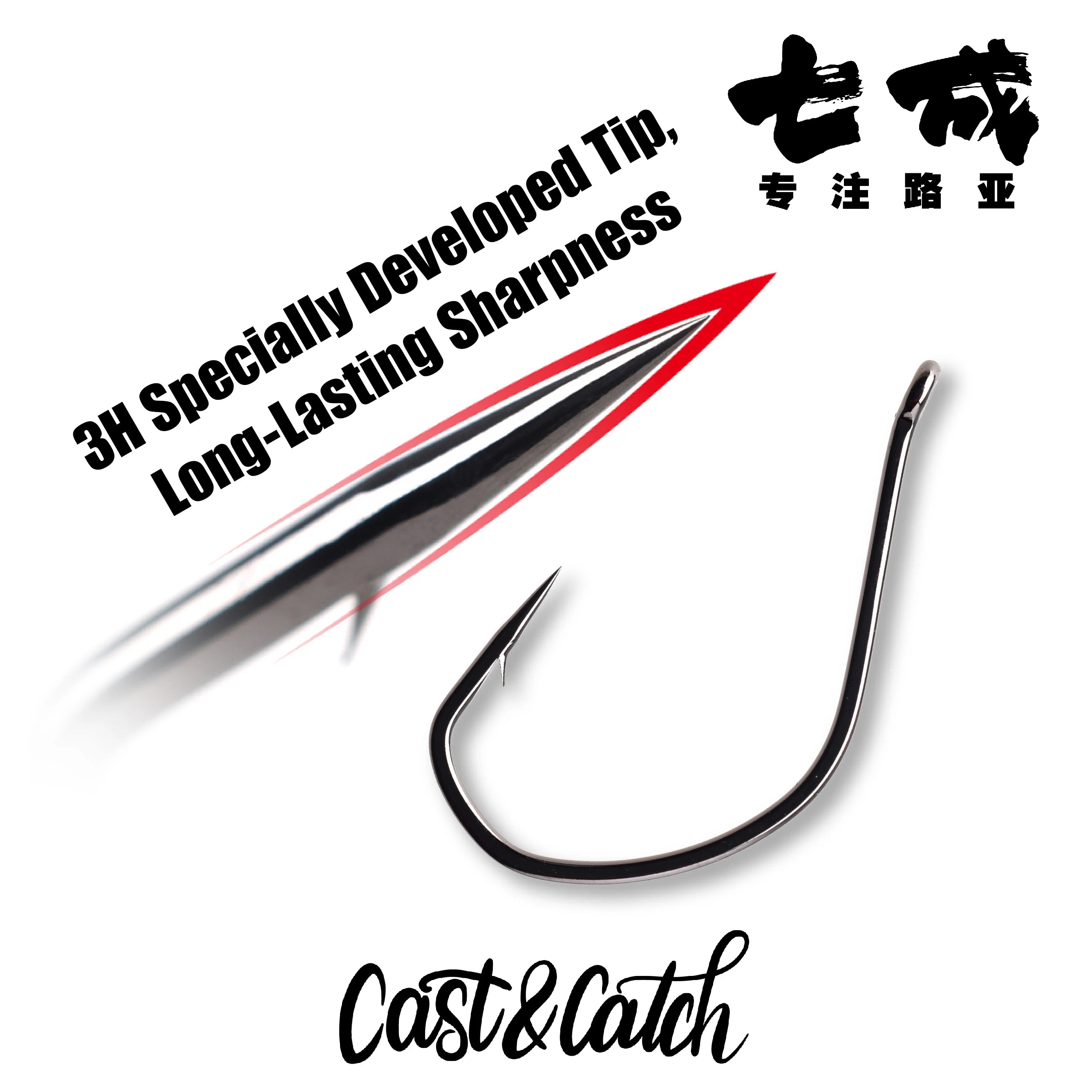 Cast&Catch Perfect 8003 Wacky Hook 30pcs Barb Multiple Sizes Soft Bait Bass Finesse Fishing Gear