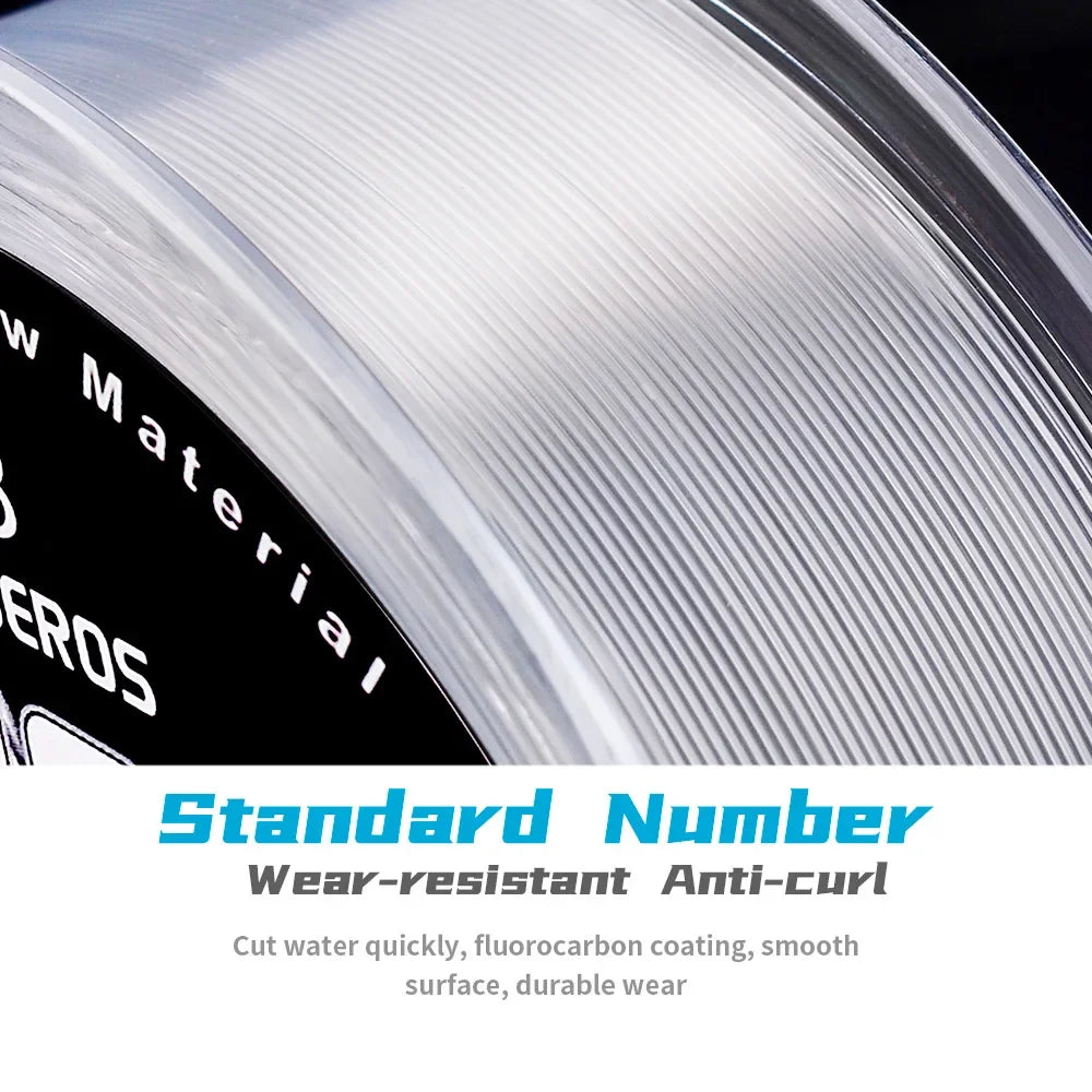 100M 300M 500M FluoroCarbon High Abrasion Resistance Anti-Curl Carbon Fiber Coating Monofilament Fishing Line String Cord Wire