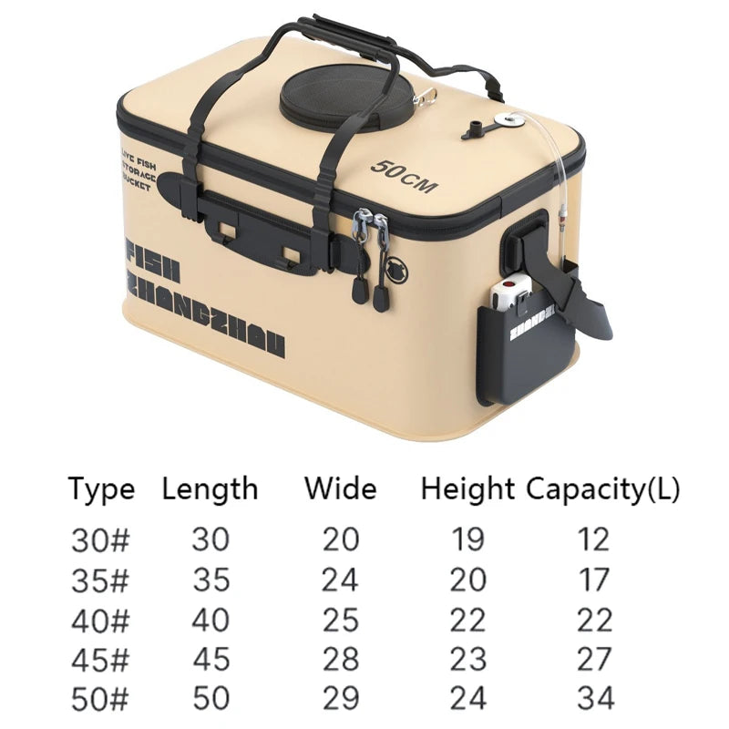 New Outdoor Fishing Bucket Foldable Live Fish Bucket with Net Cover 12-34L EVA Water Pail with Handbar for Wild Fishing Tackle
