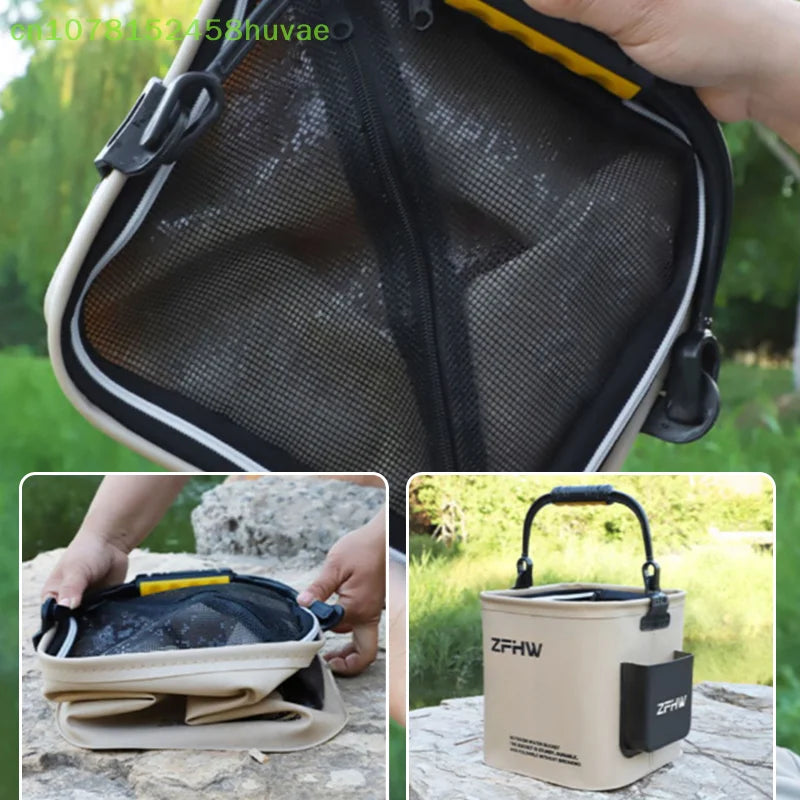 1 Pc Fishing Bucket Fishing Lure Wild Fishing Folding Multifunctional Portable Fish Guard Fish Bucket Portable Outdoor Fish Box