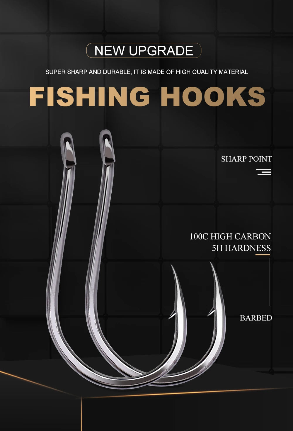FTK CHINU Fishhook with ring barbed 1/0#-5/0#50PCS 1#-7#100PCS Rock Fishing Sea Fishing Hook black high carbon steel fishhook