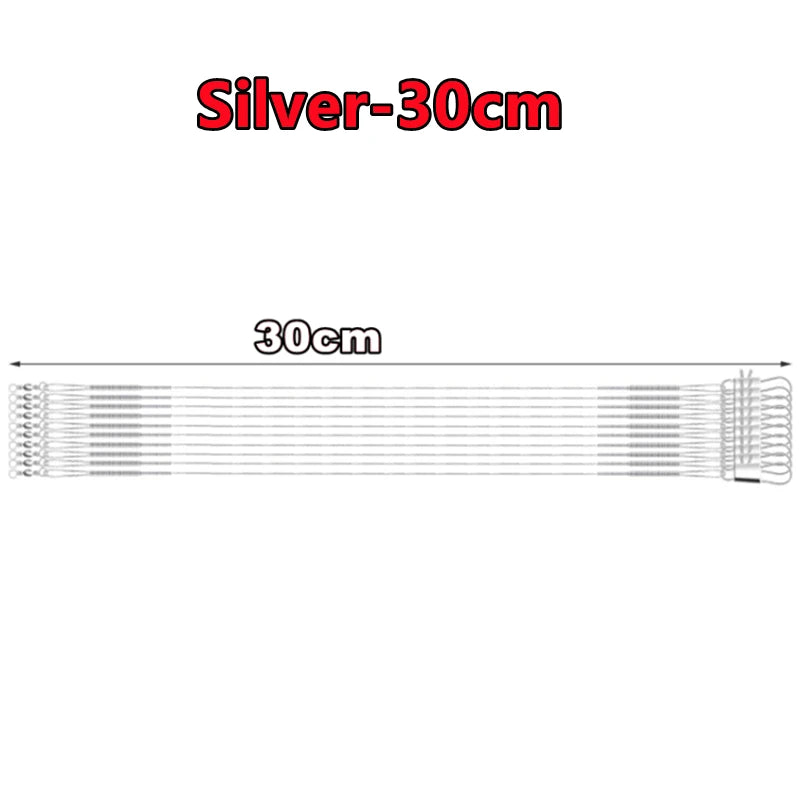 New 100-10PCS Anti Bite Steel Fishing Line 15-30cm Steel Wire Leader With Swivel Fishing Accessory Lead Core Leash Fishing Wire