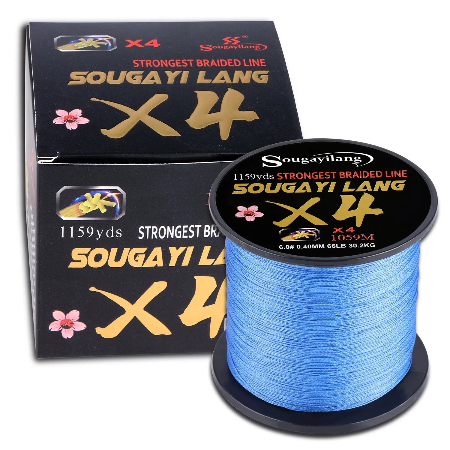 Sougayilang Braided Line 4X 100/300m 5 Color All for Fishing Line MaxDrag 66LB Multifilament PE Line for Saltwater Sea Fishing