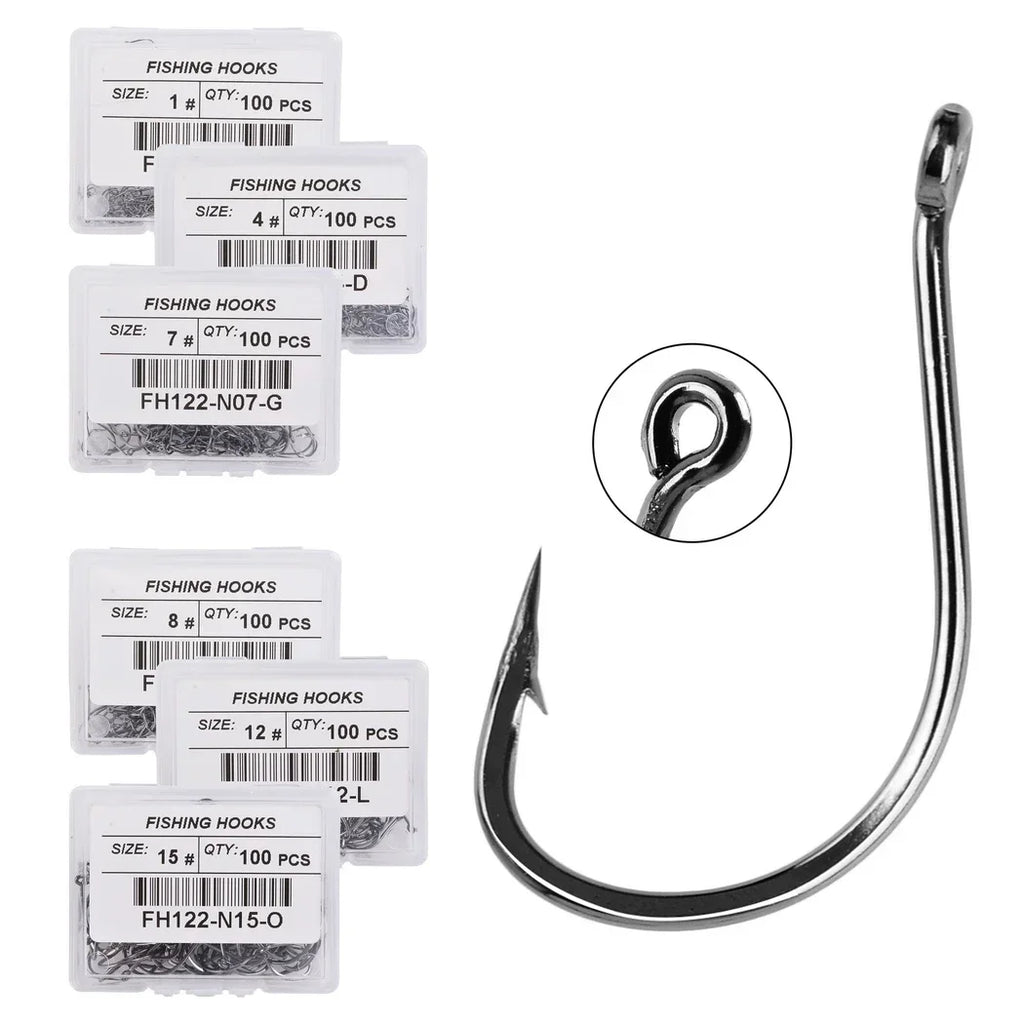 100pcs/Box Japan Izu Fish Hook High Carbon Steel Barbed In Fly Fishing Hook Worm Pond Fishing Bait Hooks