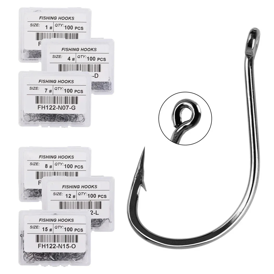 100pcs/Box Japan Izu Fish Hook High Carbon Steel Barbed In Fly Fishing Hook Worm Pond Fishing Bait Hooks