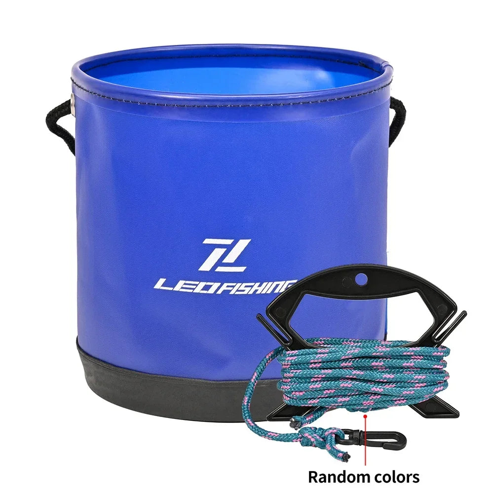 4.5L EVA Round Fold Live Fish Bucket Water Tank Container Gear With Drawstring Fishing Equipment For Fishing Cleaning Cars