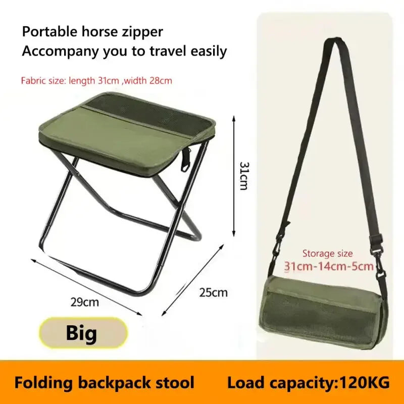 Backpack Fish Stool Portable Foldable Stool with Carry Bag Lightweight Mini Easy Travel Carry Outdoor Picnic Bench Chair
