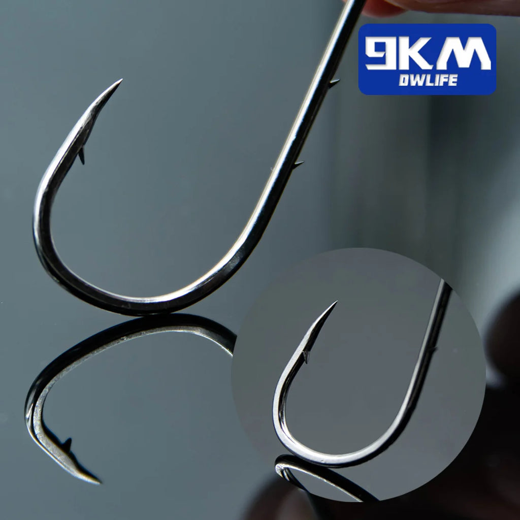 9KM Baitholder Fishing Hooks Sea Barbed Long Shank Beak Hook Live Bait Holder Fishing Worm Hooks Saltwater Accessories Tackle