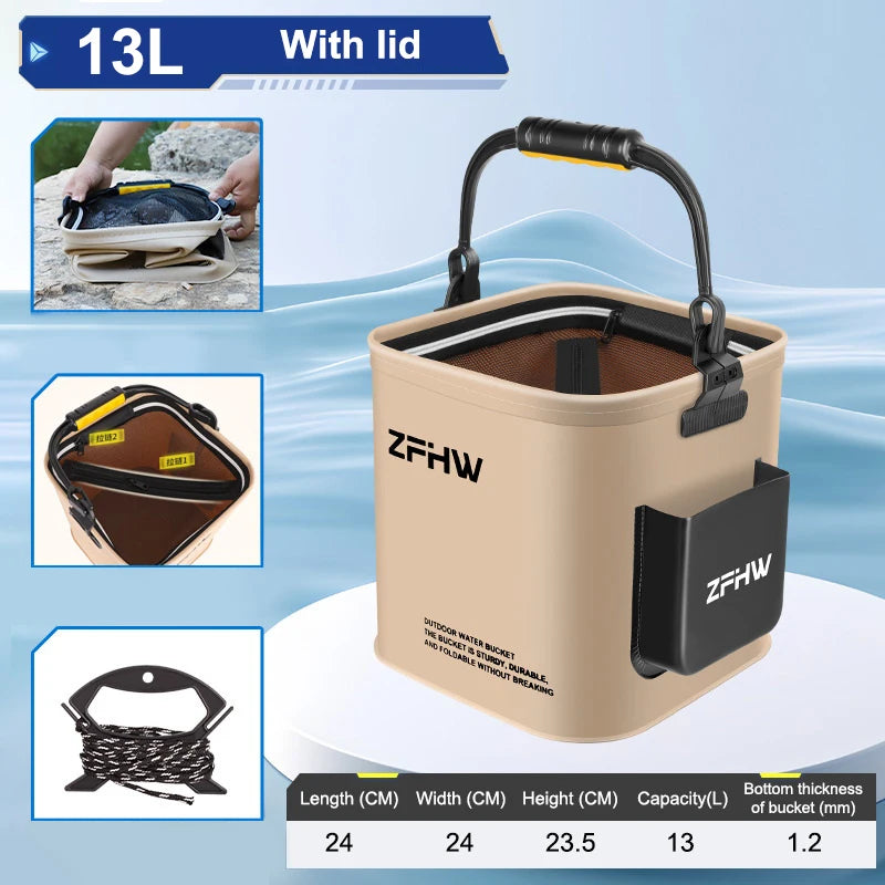 1 Pc Fishing Bucket Fishing Lure Wild Fishing Folding Multifunctional Portable Fish Guard Fish Bucket Portable Outdoor Fish Box