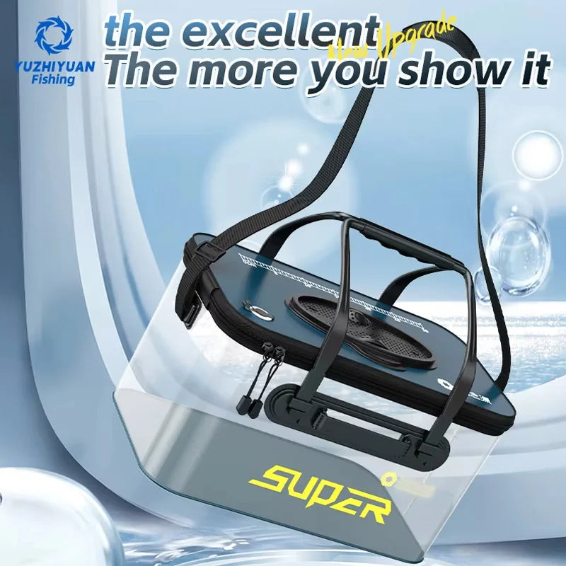 YUZHIYUAN Large Capacity Foldable Fishing Bucket with Quick Release Lid Thickened EVA Material for Outdoor Fishing And Hiking