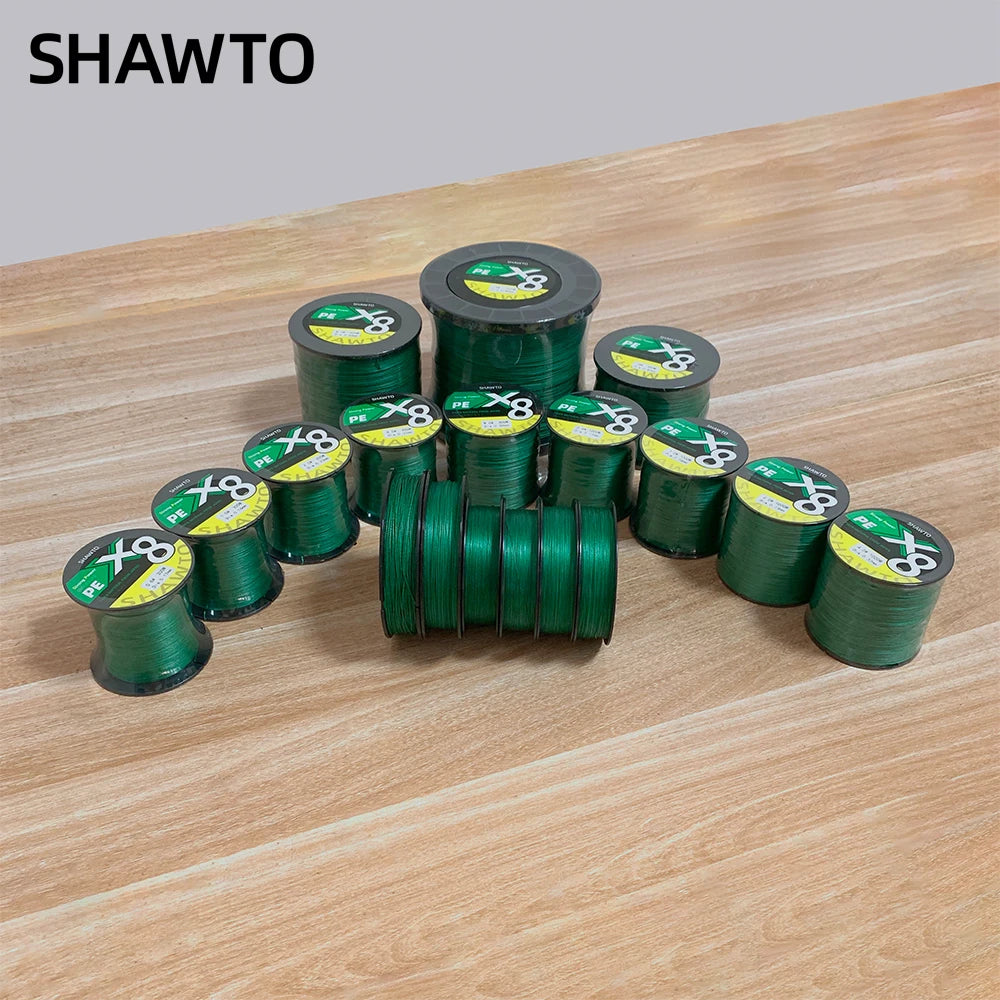 Shawto X8 Strong 300M 1000M 8 Strand Weaves PE Braided Fishing Line Multifilament 8 Braid Wire 10LB 20LB 30LB 50LB 100LB 150LB