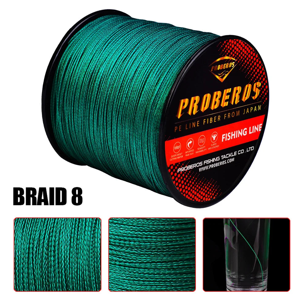 8-Strand PE Braided Dyneema Rock/Sea Fishing 0.1mm-1.0mm 6LB-300LB Tangle-Free Main Lure Line Multifilament Weaves Wired PE Line
