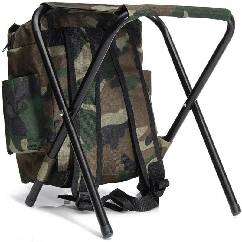 Economy Fishing Chair Hiking Seat Outdoor Folding Camping Fishing Chair Sturdy Comfortable Stool Portable Backpack Seat Bag
