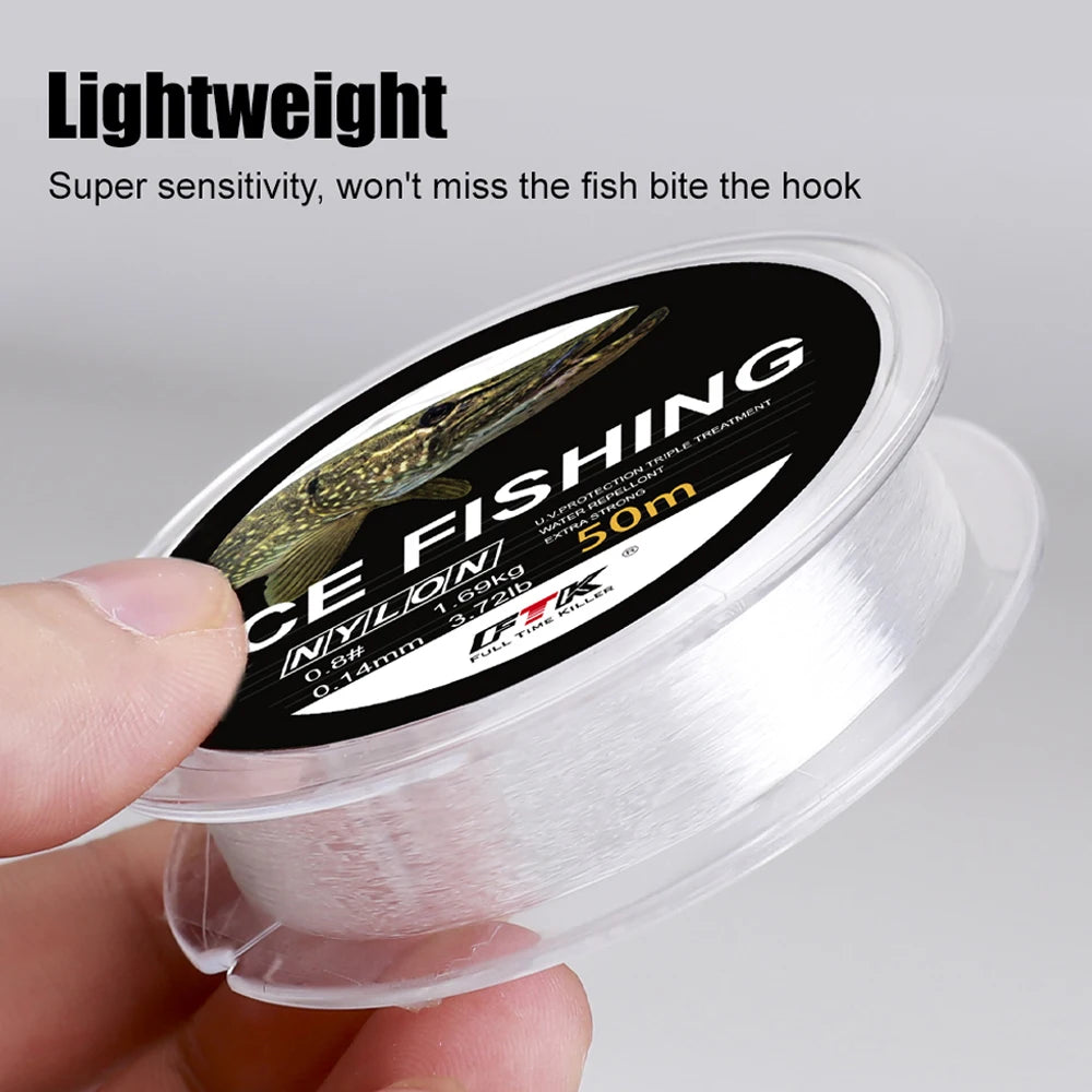 NGB 50M Ice Fishing Line Super Strong Monofilament Nylon Winter Bream Saltwater Fishing-Line Japan Low Memory Carp Line