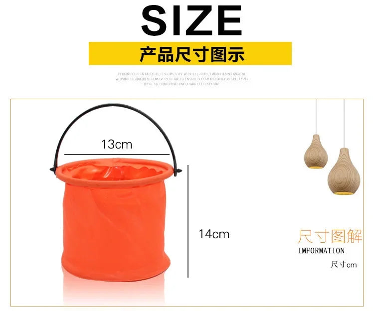 Folding Fishing Bucket Live Fish Box Outdoor Car Wash Bathroom Kitchen Fishing Bait Bucket Folding Bucket Fishing Kit