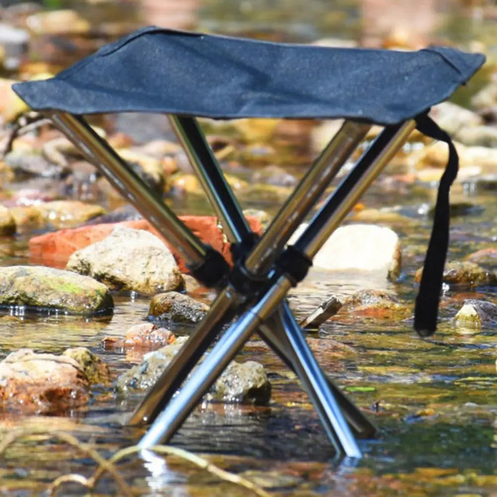 4-legged with Storage Bag Mini Stainless Steel Chair Outdoor Aluminium Alloy Portable Folding Fishing Chair Picnic Camping Stool