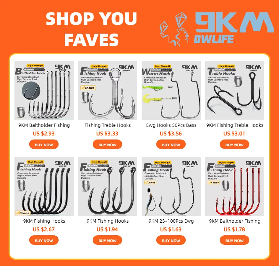 9KM Fishing Hooks 50~100Pcs Carp Hook Fishing Circle Hook Barbed Black High Carbon Steel Ice Fishing Accessories