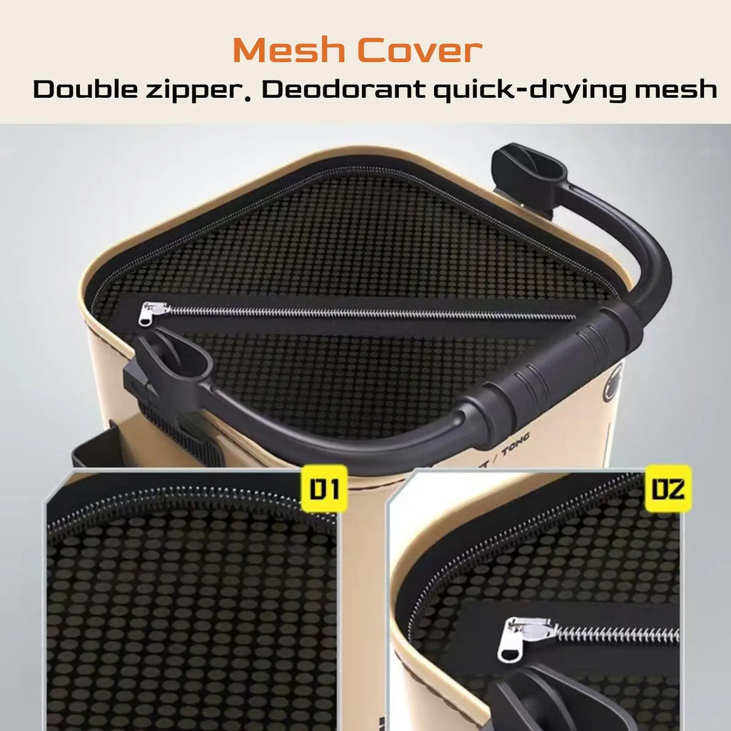 Outdoor Fishing Bucket Foldable Portable Fishing Water Pail with 5M Rope for Wild Fishing Hiking Traveling Camping Bucket 8L/13L