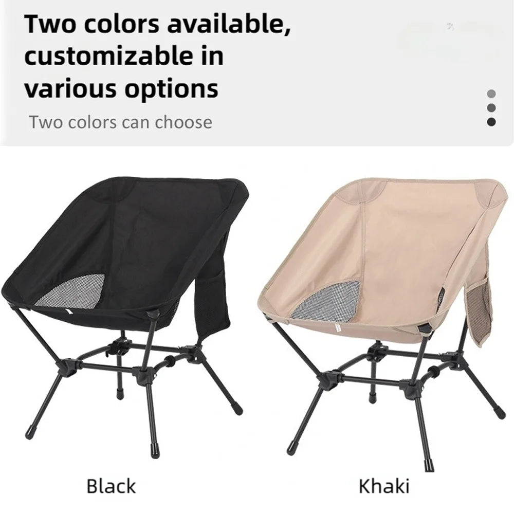 TINSOL Foldable Four-Corner Square Camping Chair, Portable Beach Fishing Stool, Travel Backpack Fishing Chair, Garden Sun Chair