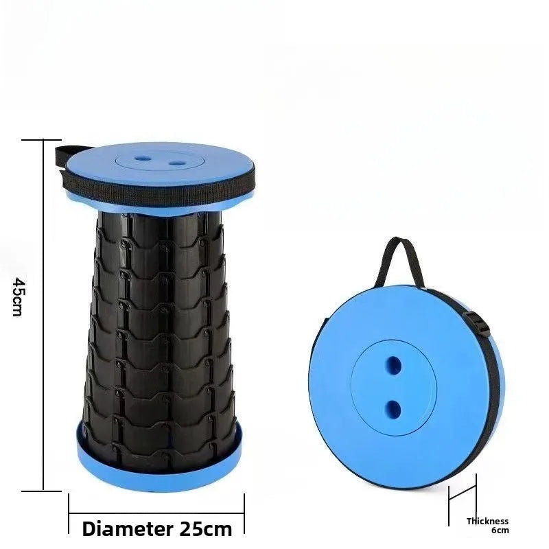 Folding Telescopic Stool, Outdoor Portable Stool, Home Travel Queuing Plastic Chair, Thickened Height-adjustable Fishing Chair