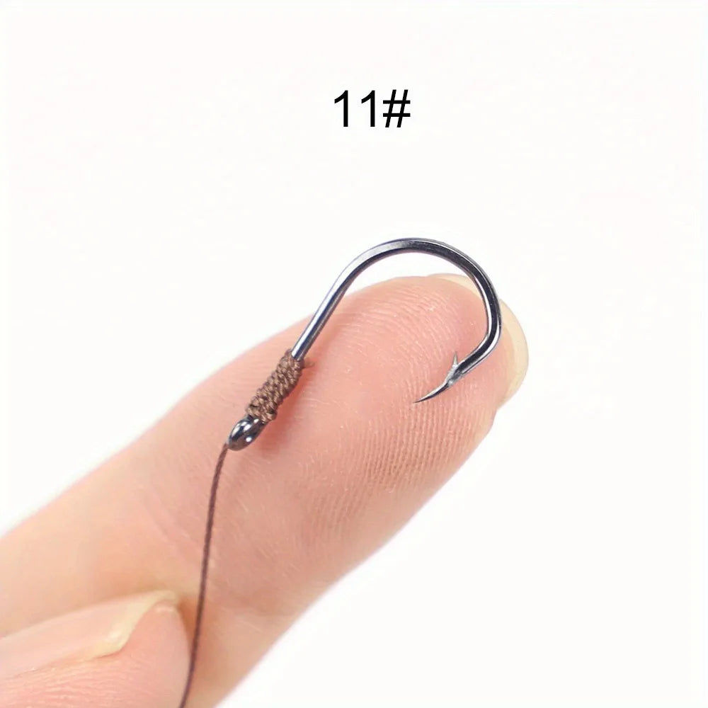 Ackibbik 50pcs Small Size Fishing Hooks With PE Line 3#-12# Pre Tied Fishing Hooks String Hook Sub-line Hook for Carp Fishing