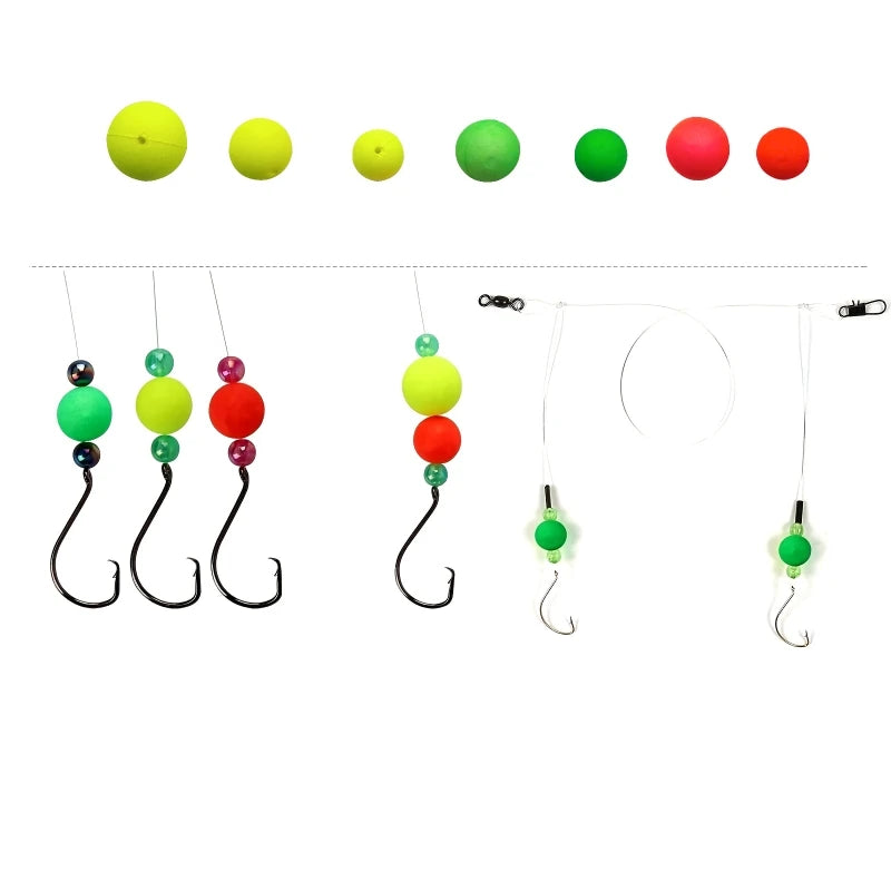 61-Piece Foam Buoys - Bright Fly Fishing Buoys for Pomfret, Walleye and Bottom Rig