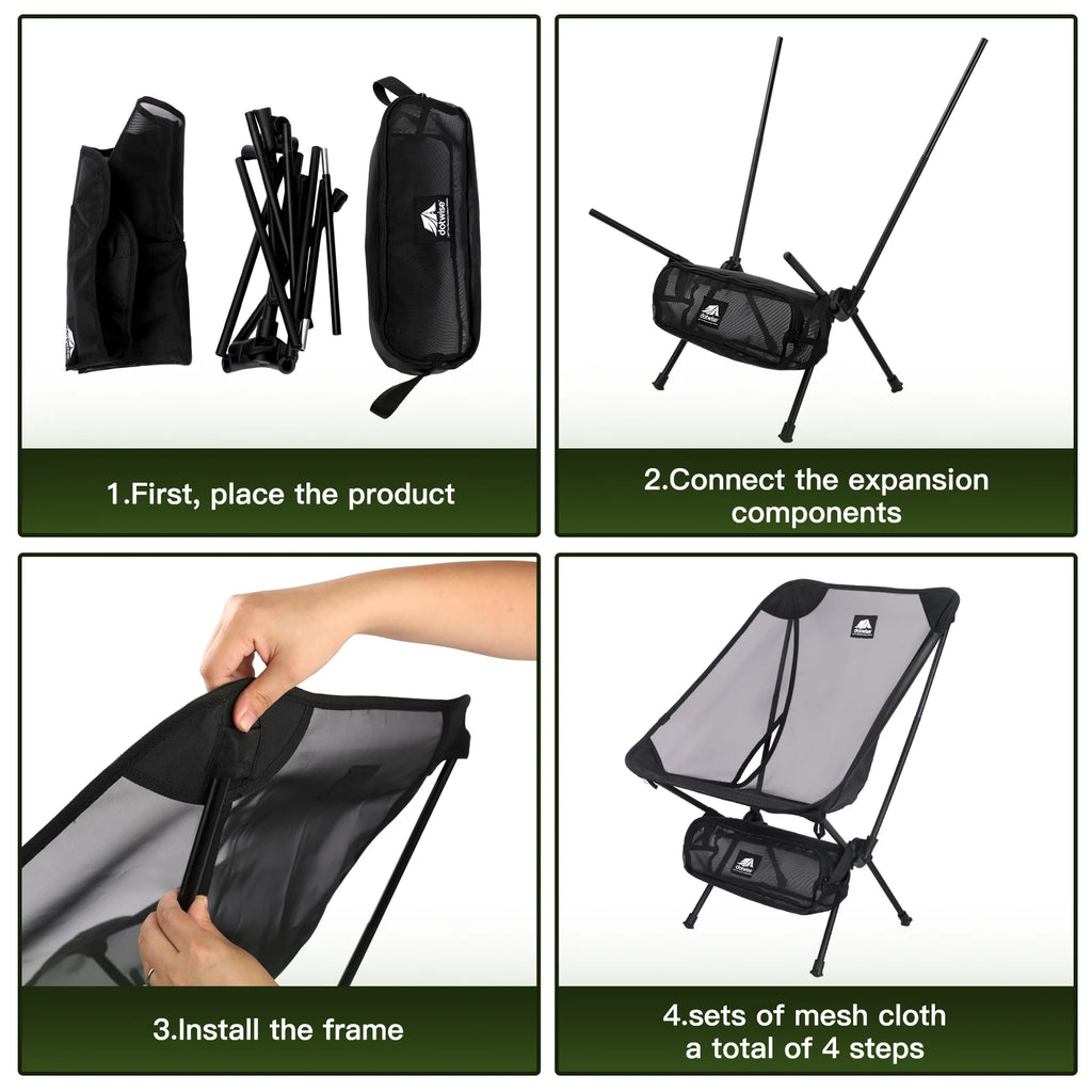 Moon Chair Breathable Outdoor Chair Camping Fishing Chair Mesh Material 7075 Aluminum Alloy Breathable Surface Anti Sinking