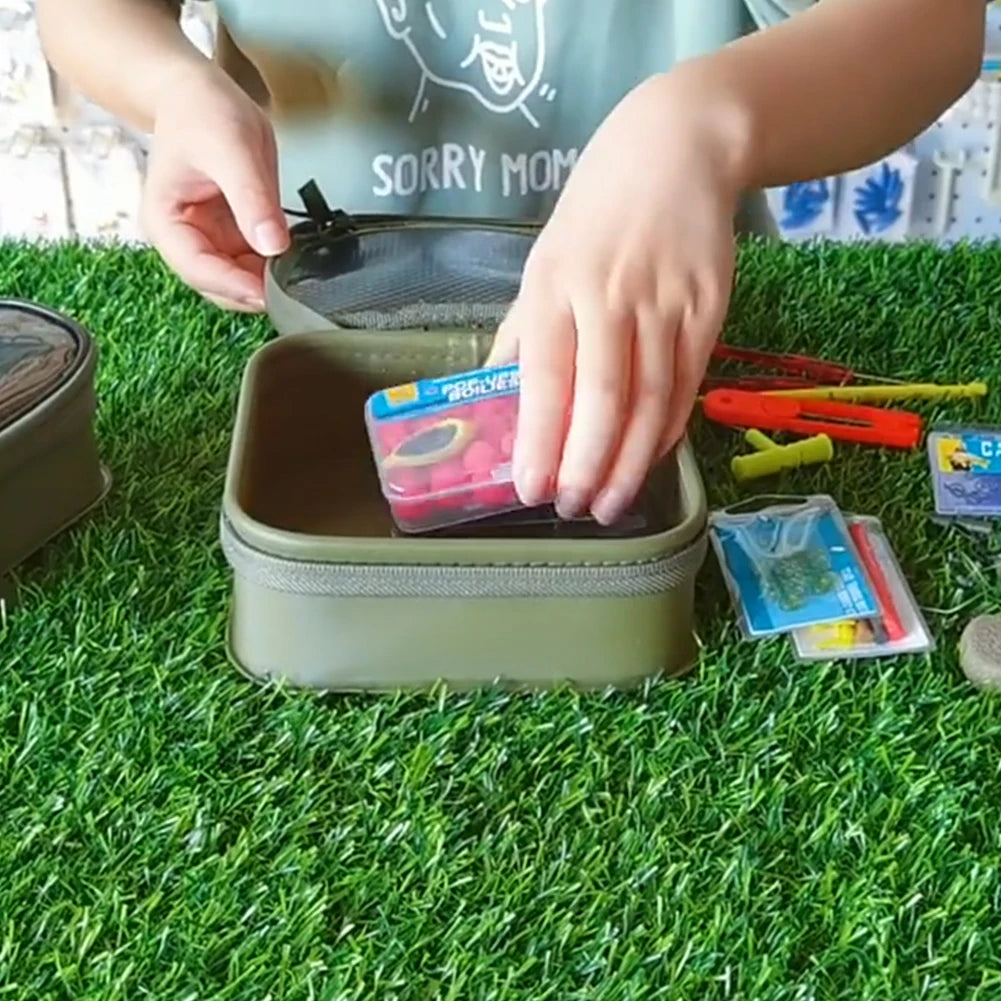 EVA Mini Fishing Tackle Box Waterproof Outdoor Fishing Bucket Dustproof Fishing Lure Bait Organizer for Outdoor Carp Fishing