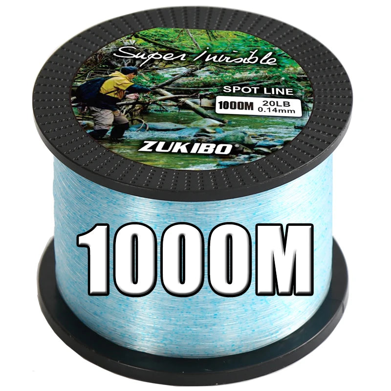 ZUKIBO 3000m Invisible Spotted Fishing Line Japan Super Strong Monofilament Line Fluorocarbon Coated Nylon Fly Sink Line pesca