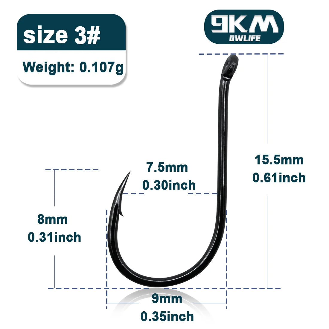 9KM Fishing Hooks 50~100Pcs Carp Hook Fishing Circle Hook Barbed Black High Carbon Steel Ice Fishing Accessories