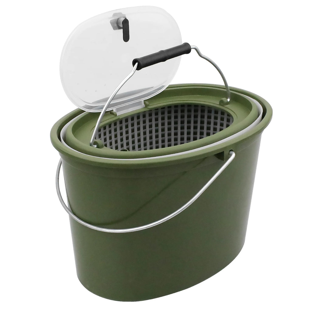 2-in-1 Fishing Bucket Double-Deck Fish Box Detachable Fish Strainer Colander Fishing Bait Storage Container Double Handle Fish
